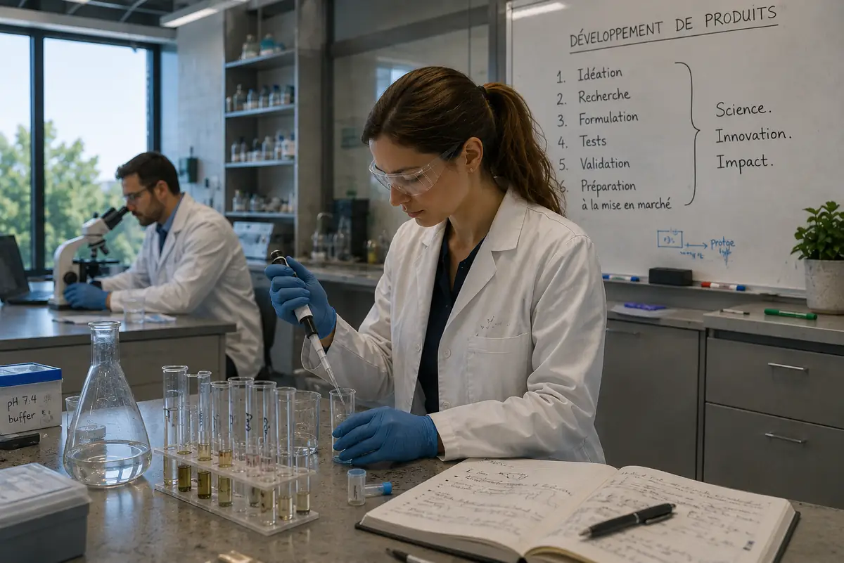 Environnement de laboratoire et de recherche et développement chez Omnova Labs.